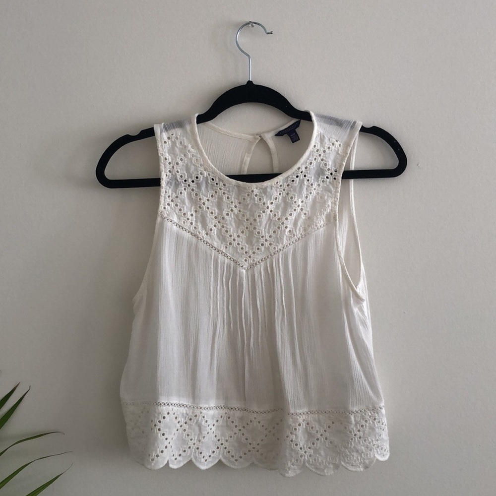 White Lace Tank Top Blouse